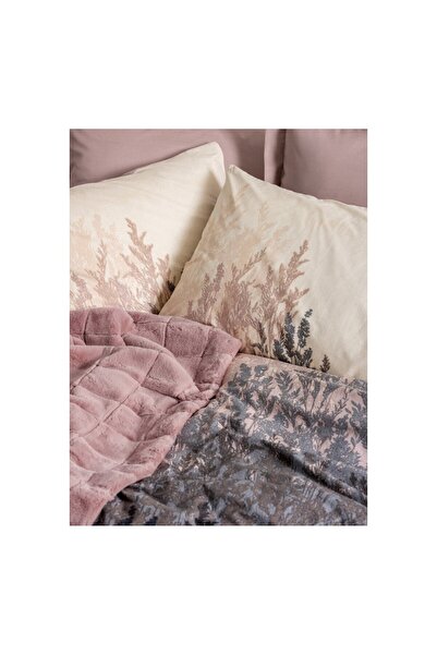 Cotton Box Çift Kişilik Trim Battaniyeli Nevresim Takımı Smooth Pudra