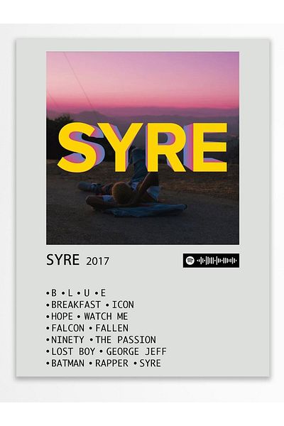 Postifull Αφίσα άλμπουμ Polaroid συμβατή με Spotify - Διακόσμηση τοίχου - Χαρτί με παχιά επίστρωση - Χωρίς πλαίσιο