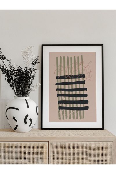 Postifull Geometric and Aesthetic Wall Painting, Frameless Poster, Living Room, Kitchen and Office Wall Decoration