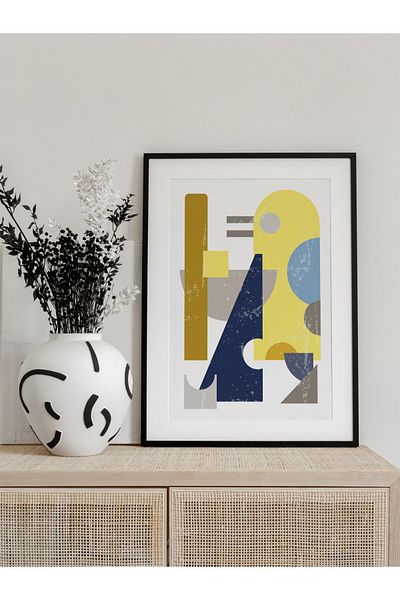 Postifull Geometric and Aesthetic Wall Painting, Frameless Poster, Living Room, Kitchen and Office Wall Decoration