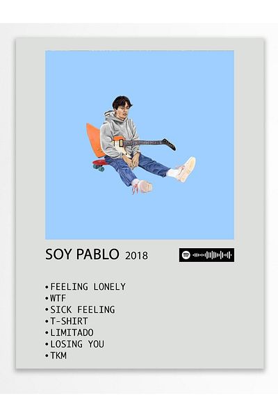 Postifull Αφίσα άλμπουμ Polaroid συμβατή με Spotify - Διακόσμηση τοίχου - Χαρτί με παχιά επίστρωση - Χωρίς πλαίσιο