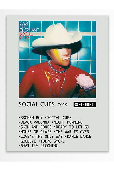 Postifull Αφίσα άλμπουμ Polaroid συμβατή με Spotify - Διακόσμηση τοίχου - Χαρτί με παχιά επίστρωση - Χωρίς πλαίσιο