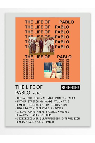 Postifull Αφίσα άλμπουμ Polaroid συμβατή με Spotify - Διακόσμηση τοίχου - Χαρτί με παχιά επίστρωση - Χωρίς πλαίσιο