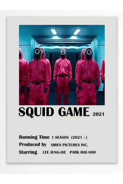 Postifull Διακόσμηση τοίχου Squid Game - Αφίσα χωρίς πλαίσιο, Χαρτί με παχιά επίστρωση - Αφίσες τηλεοπτικής σειράς και ταινιών
