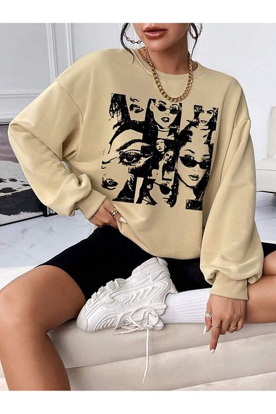 BENROMA Φούτερ unisex FACE PRINTED