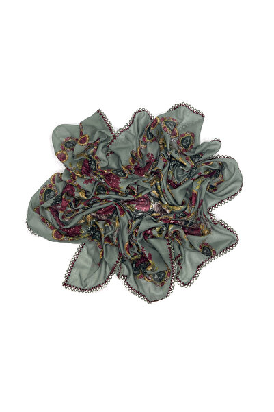 nazipek 5'li Set Toptan Hediyelik Çiçekli Desen Oyalı %100 Pamuklu Yazma 100x100cm Kroşeta Eşarp