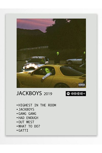 Postifull Αφίσα άλμπουμ Polaroid συμβατή με Spotify - Διακόσμηση τοίχου - Χαρτί με παχιά επίστρωση - Χωρίς πλαίσιο