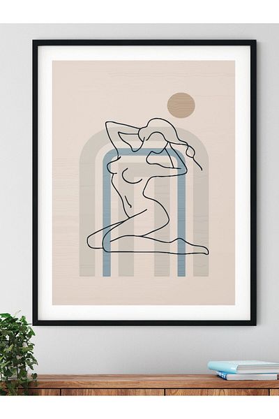 Postifull Pictură murală abstractă și estetică, poster fără încadrare, decor de perete pentru sufragerie, bucătărie și birou