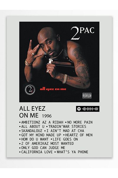 Postifull Αφίσα άλμπουμ Polaroid συμβατή με Spotify - Διακόσμηση τοίχου - Χαρτί με παχιά επίστρωση - Χωρίς πλαίσιο