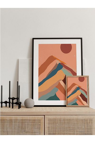 Postifull Pastel Boho and Aesthetic Wall Painting, Frameless Poster, Living Room, Kitchen and Office Wall Decor