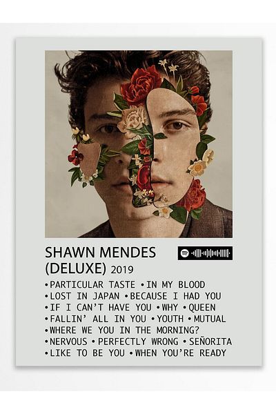 Postifull Αφίσα άλμπουμ Polaroid συμβατή με Spotify - Διακόσμηση τοίχου - Χαρτί με παχιά επίστρωση - Χωρίς πλαίσιο