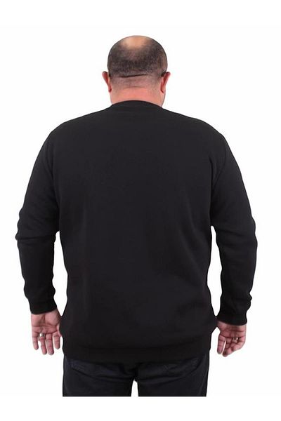 Starbattal Men's Plus Size Crew Neck Sweat Conture Club 23203 BLACK