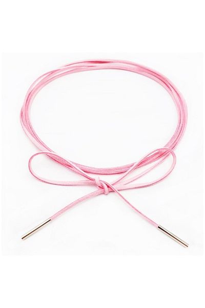 Bijustore Pink Color Women's Suede Lace-up Choker Necklace
