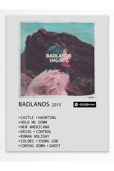 Postifull Αφίσα άλμπουμ Polaroid συμβατή με Spotify - Διακόσμηση τοίχου - Χαρτί με παχιά επίστρωση - Χωρίς πλαίσιο