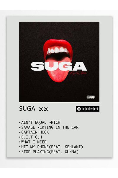 Postifull Αφίσα άλμπουμ Polaroid συμβατή με Spotify - Διακόσμηση τοίχου - Χαρτί με παχιά επίστρωση - Χωρίς πλαίσιο