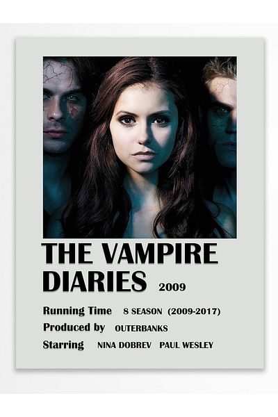 Postifull Vampire Diaries - Αφίσα χωρίς πλαίσιο - Διακόσμηση τοίχου - Παντοπωλείο και αφίσα ταινίας - Επικαλυμμένο χαρτί