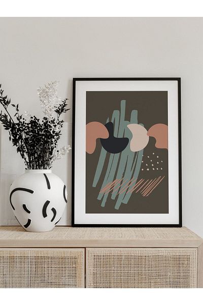 Postifull Geometric and Aesthetic Wall Painting, Frameless Poster, Living Room, Kitchen and Office Wall Decoration