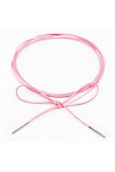 Bijustore Pink Color Women's Suede Lace-up Choker Necklace