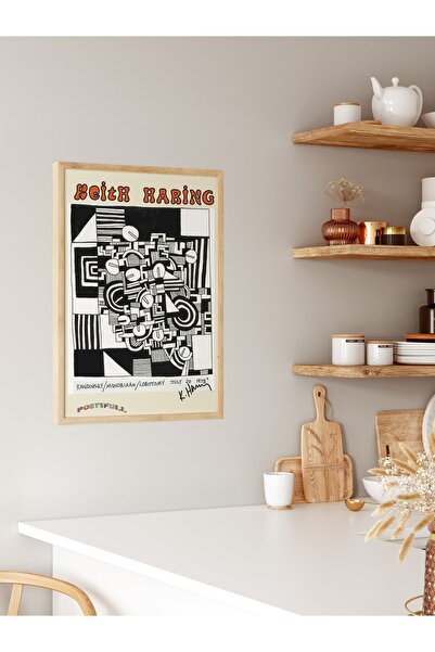 Postifull Keith Haring Tasarım Poster - Modern Sanat Duvar Posteri - Çerçevesiz Poster - Sanat Serisi