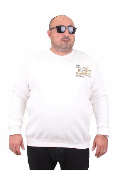 Starbattal Ανδρικό μεγάλο μέγεθος Crew Neck Sweat Conture Club 23203 ECRU