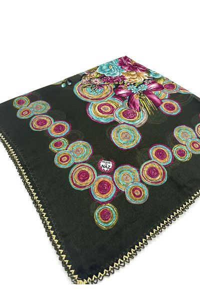 nazipek Set de 5 cadou en-gros cu model floral din bumbac brodat 100x100cm eșarfă croșetată