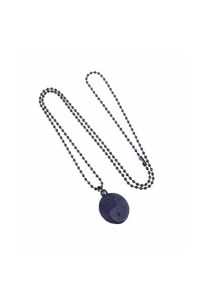 Bijustore Ying-yang Black Men's Necklace