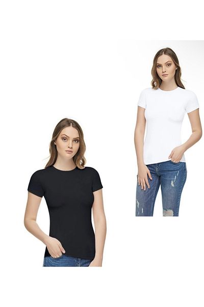 Tutku MODAL ELASTANE HALF SLEEVE ATHLETE/BADI-BLACK&WHITE