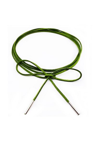 Bijustore Green Color Women's Suede Lace-up Choker Necklace
