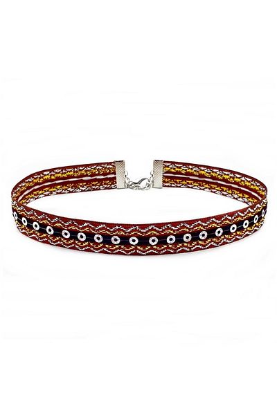 Bijustore Yellow-white Glitter Brown Women's Choker Collar Necklace