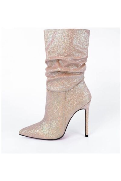 Sep Butik Glitter Pointed Toe Heeled Boots