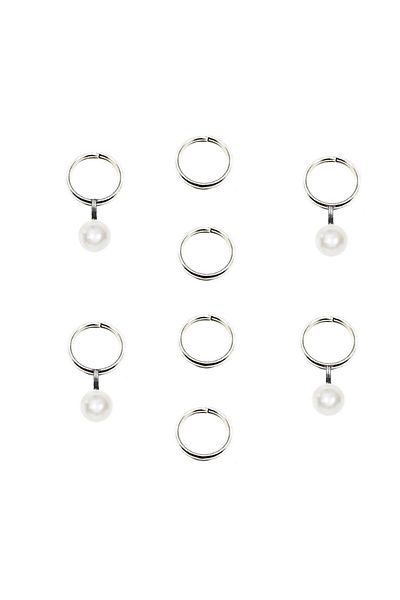 Bijustore Silver Color Pearl Women's Hair Earrings