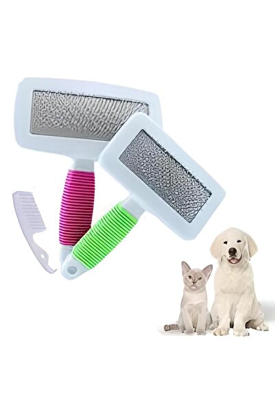 Genel Markalar Fosforlu Kedi Köpek Tüy Tarama Telli Fırça Tarak Seti