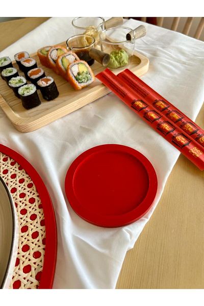 Maison Avf Red Set of 2 Wooden Coasters