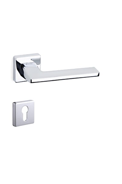 System Zetta Rozetli Kapı Kolu Krom Renk Yale (DIŞ KAPI) Rozetli