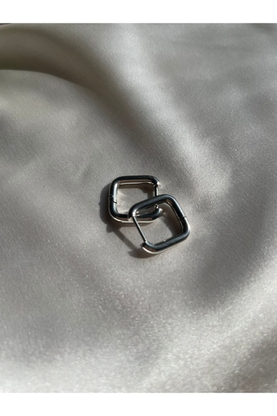 sorella Accessory Silver Color Steel Square Earrings