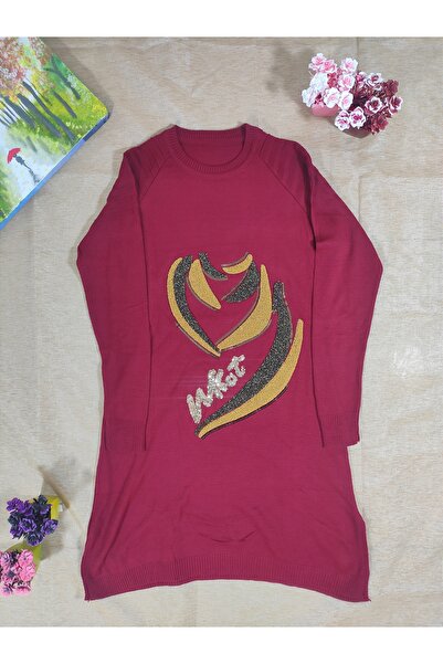 Sublime Butik Retro İşlemeli Kırmızı Tunik