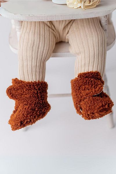 Mama Yoyo Baby&Kids Teddy Booties - Brown 0-1 Years