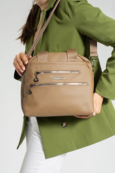 By Hakan SN 1389 WOMEN'S SLEEVE BAG HANDBAG SHOULDER BAG MINK