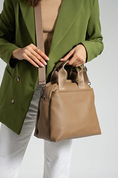 By Hakan SN 1389 WOMEN'S SLEEVE BAG HANDBAG SHOULDER BAG MINK