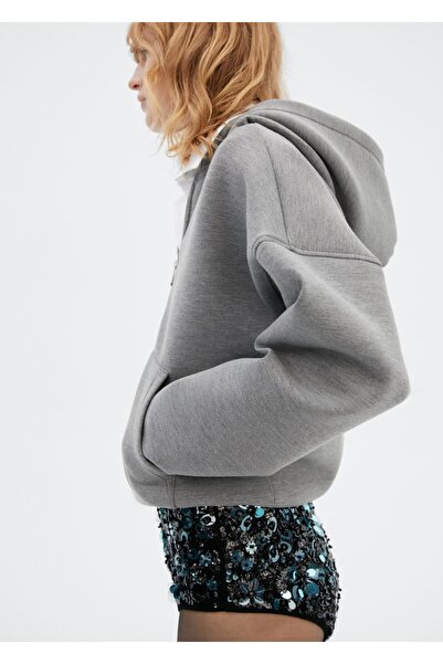 MANGO Woman Boncuk işlemeli şort