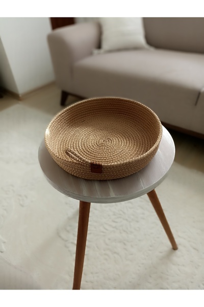 Pınar Gündoğdu Collection Multi-Purpose Decorative Organizer Basket Presentation Wicker Jute Polyester Rope