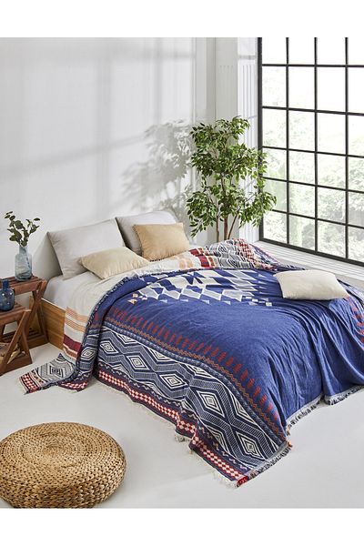 NAURA Concept Muslin Peshtemal Cotton Pique Bedspread
