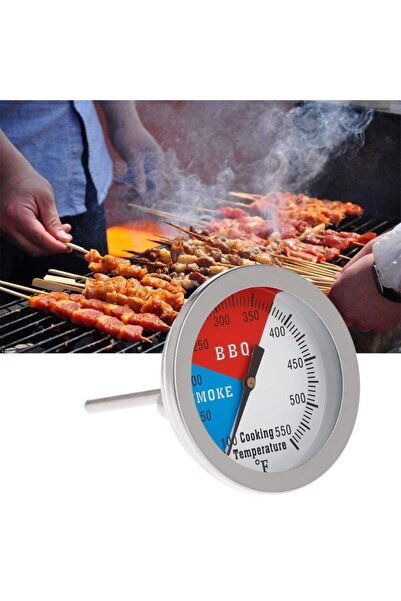 Profisher Isı Ölçer Termometre 38°-288° Paslanmaz Çelik Barbekü Sobası Izgara...
