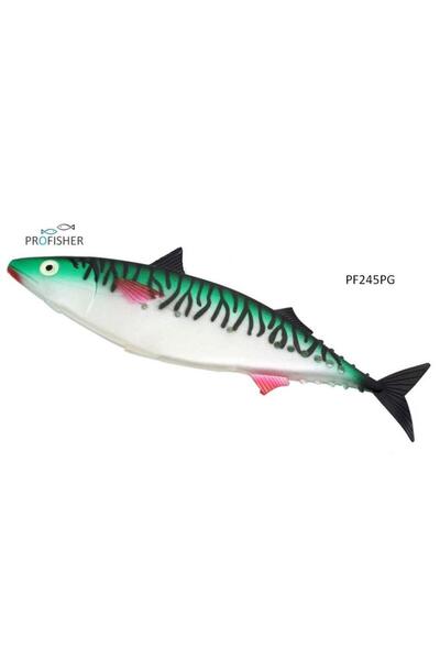Profisher Yarık Karın Yeşil Silikon Sahte Yayın Avı Yem 28 Cm 67 gr