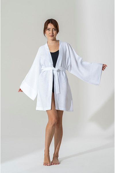 BEJ DOKU LINEN KIMONO / PAREO
