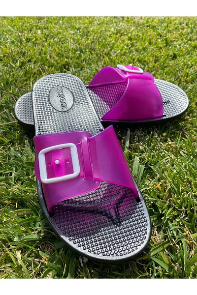 KAŞGAR Women's Non-Slip Sole Adjustable Buckle Pool Beach Garden Home Slippers