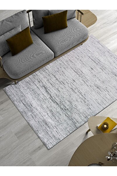 Linea Dokuma Mutfak Oturma Odası Yatak Odası Salon Halısı Antrasit Gri Nadide
