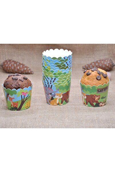 Larenya Safari Temalı & Cupcake Kalıbı & Kek Kapsülü & 25'li Kek Kalıbı