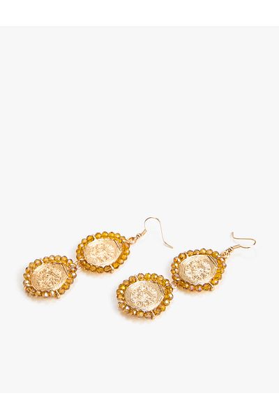 Koton Dangle Earrings with Bead Detail