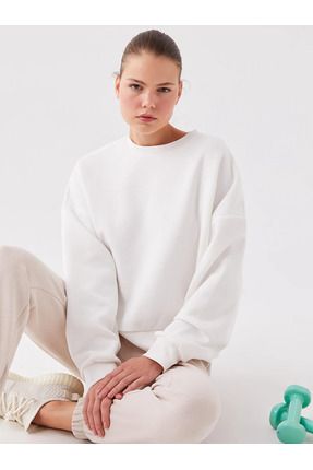 LC Waikiki LCW Active Bisiklet Yaka Duz Uzun Kollu Oversize Kad n Sweatshirt Fiyat Yorumlar Trendyol